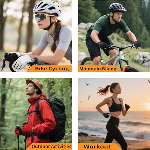VXW Cycling Gloves Men Women Large Black Reflective Anti-Slip Shock Absorbing MTB Gloves