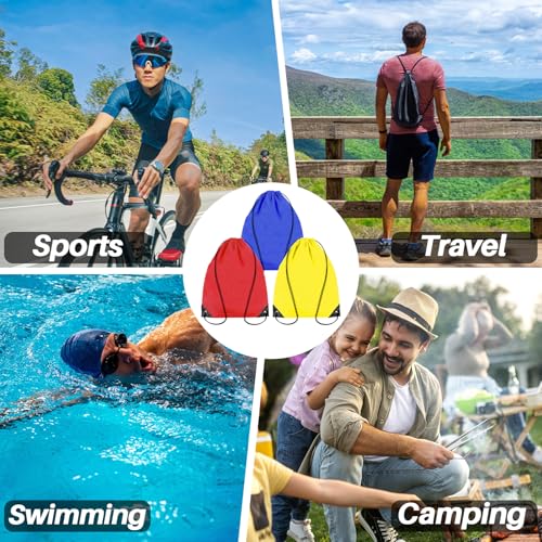 Waterproof Drawstring Backpacks - 6-Pack Cinch Gym Bags