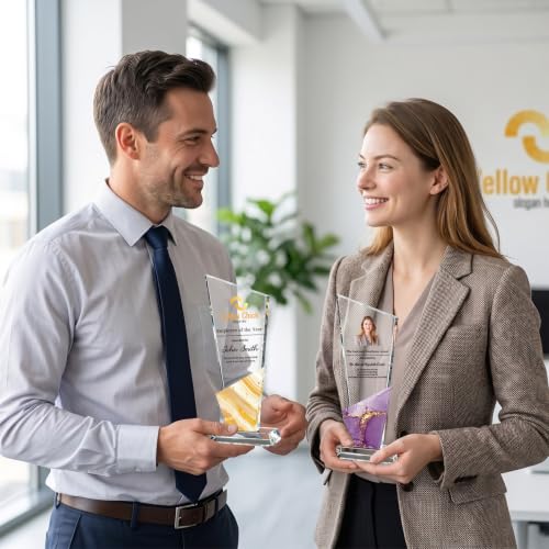 Custom Crystal Trophy Award - Personalized Plaque for Recognition - Crystal Award