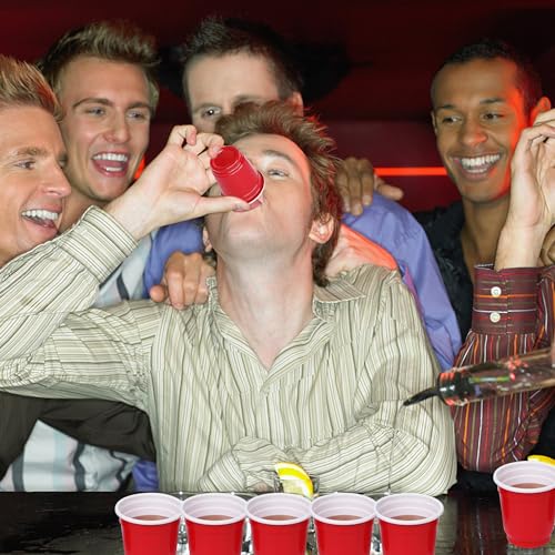 Mini Disposable Shot Cups - 120ct Small Red Plastic 2oz