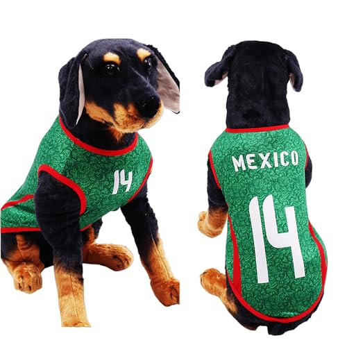 Pet Soccer Jersey with Country Flag - Mexgreen, X-Large