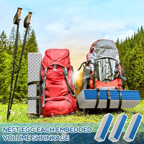 Blue Foldable Camping Sleeping Pad - Lightweight Waterproof Foam Mattress for Backpacking
