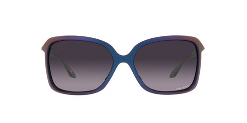 Oakley Womens OO9230 Wildrye Butterfly Sunglasses, Matte Cyan/Purple Colorshift/Prizm Grey Gradient, 61 mm