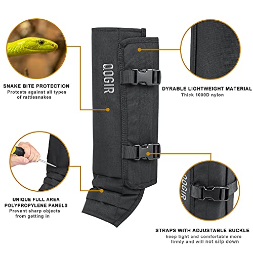 Snake Gaiters for Hunting - Durable Snake Bite Protection - Black