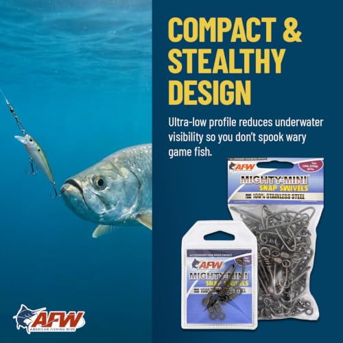 Mighty-Mini Fishing Swivels #6, 70 Lb, 5 Pc - Stainless Steel