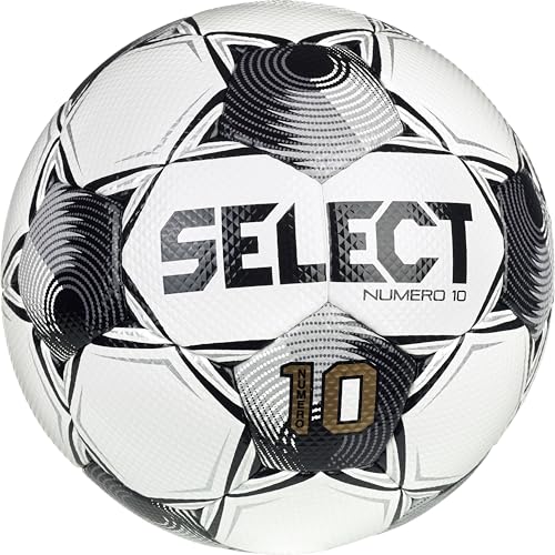 SELECT Numero 10 Soccer Ball White/Black/Silver V25 - Match & Training Ball