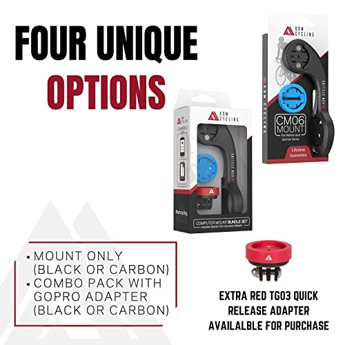 KOM Cycling Quick Release Bike Computer & GoPro Mount Kit for Garmin Wahoo - Black