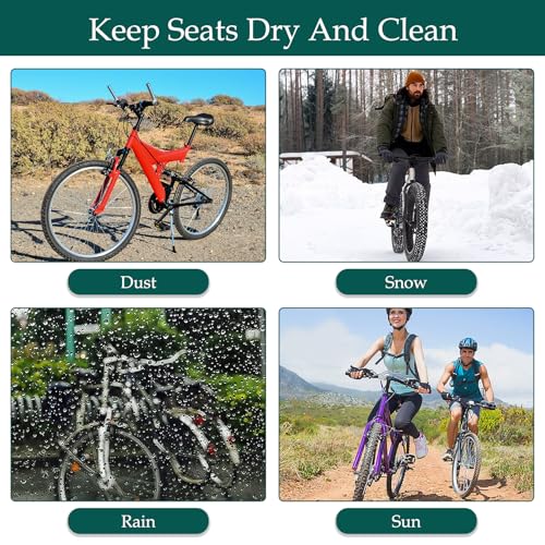 Waterproof Bike Seat Covers - 2 Pack Elastic Bicycle Saddle Protectors