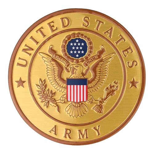 2-Inch Round US Army Metal Medallion - Peel and Stick Decal