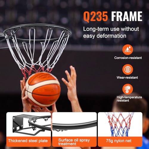 Portable Basketball Hoop with 18-Inch Rim - Wall Mounted