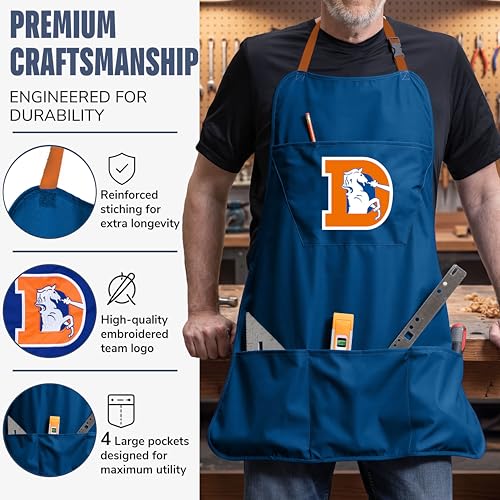 NFL Denver Broncos Vintage Cooking Apron with Pockets