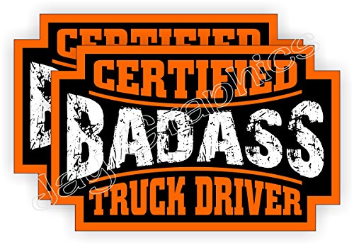 Badass Truck Driver Hard Hat Stickers - 2 Pack Helmet Decals
