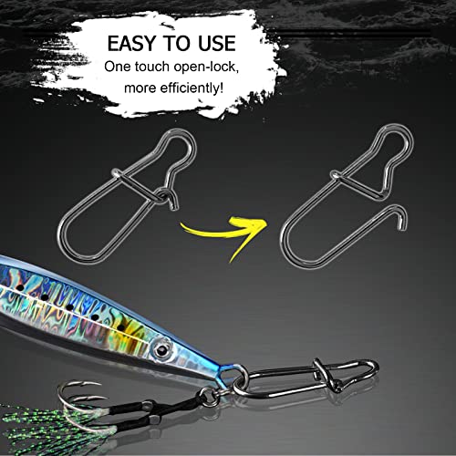 High Strength Duo Lock Snap Swivel Fishing Snaps - 40lb, 100pcs