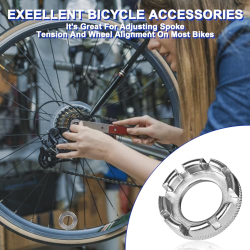 6-in-1 Bicycle Spoke Wrench - Hardened Steel Spoke Spanner Tool
