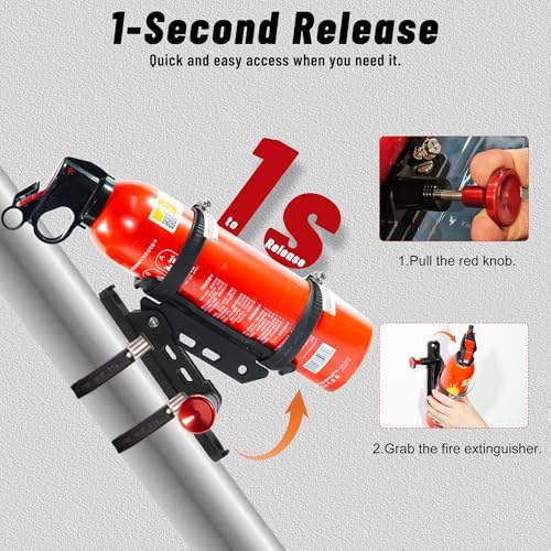 Quick Release Fire Extinguisher Mounts - 2-Pack Car Fire Extinguisher Holder Brackets for Vehicle Jeep Wrangler JT, TJ, JL, JKU, UTV, Polaris RZR, Ranger, Can-Am X3, Yamaha ? Corrosion-Resistant