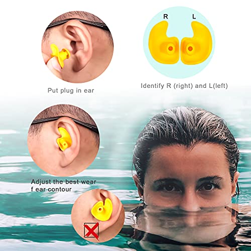 SAVITA 6 Colors Reusable Waterproof Swimming Earplugs & Nose Clip Set for Water Sports
