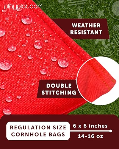 Regulation Cornhole Bags Set of 8 - Weather Resistant Duck Cloth