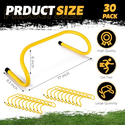6-Inch Speed Agility Training Hurdles - 30 Pcs Yellow Set