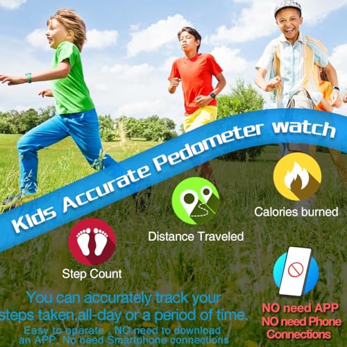Kids' Digital Sport Pedometer Watch - Waterproof, Purple