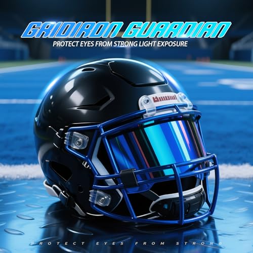 KUBQLIG Blue Tinted Football Helmet Visor - 1 Pack, Clear & Tinted Options