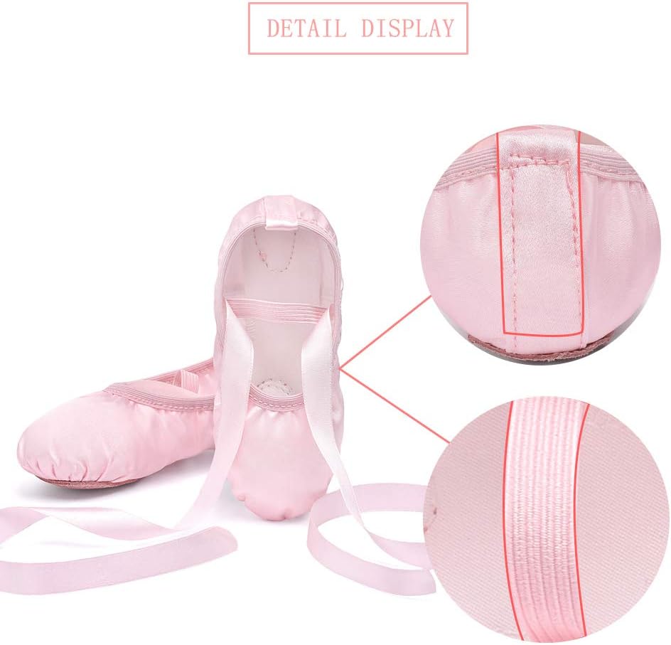 Stelle Ballet Shoes - Satin Ribbons Dance Slippers for Girls | Toddler to Big Kids Sizes