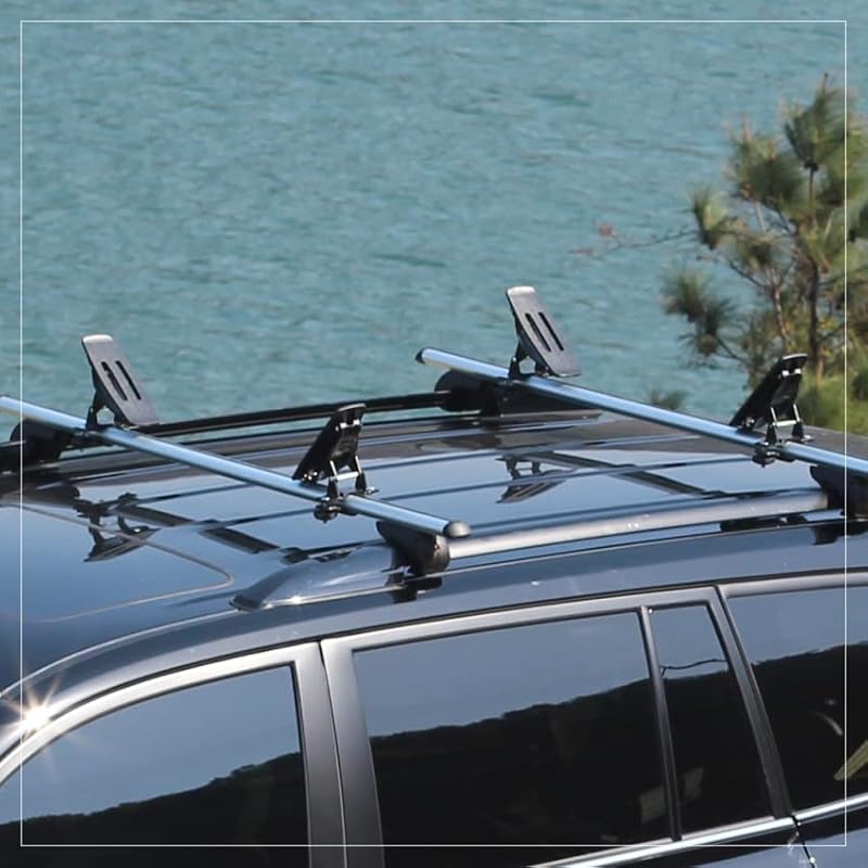 Adjustable Aluminum Kayak Roof Rack with Tie Down Straps - 135LB Capacity