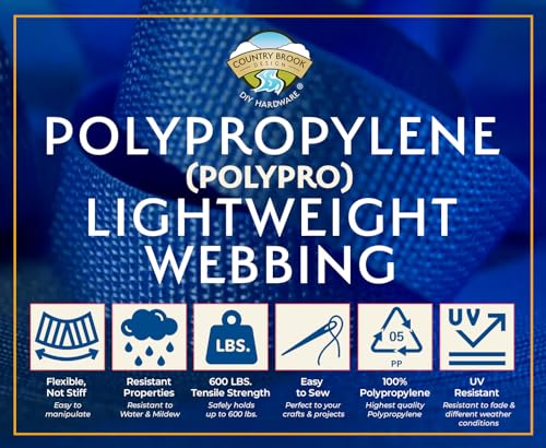 Navy Blue 50 Yards 1-Inch Polypropylene Webbing for Climbing & Outdoor Use