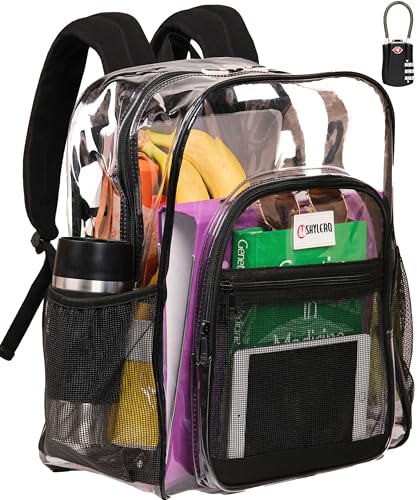 Extra Large Clear Backpack with TSA Lock - Heavy Duty PVC, 32L Capacity
