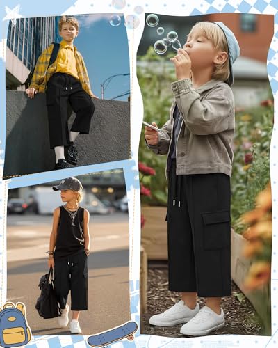 Boys' Cargo Capri Pants - 13-14 Years / Black
