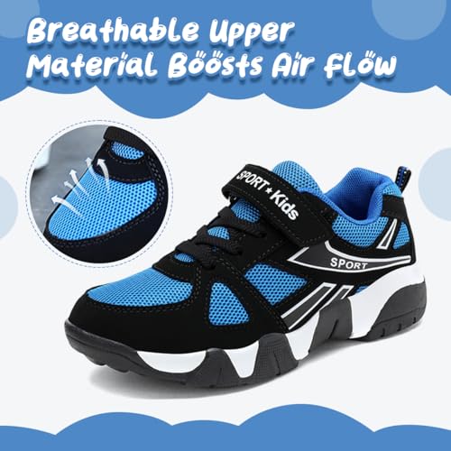 Kids Running Shoes Boys Girls Mesh Breathable Tennis Sneakers 3 Big Kid / 801-black_blue