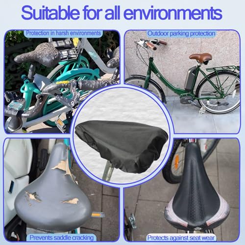 Waterproof Bicycle Seat Cover - UV-Resistant, Dustproof, Black (2pcs)