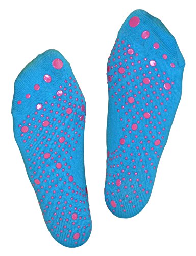 Anti-Slip Grip Socks for Yoga, Dance & Martial Arts - Blue/Pink
