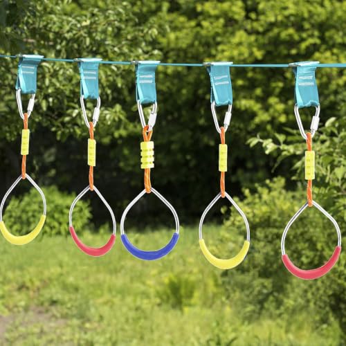 Set of 5 Galvanized Steel Carabiners for Slackline, 3 Inch Quick Links, Outdoor Climbing Gear