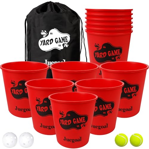 Outdoor Giant Yard Pong Game Set - Red Toss Game for Beach & Camping
