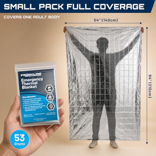 Mylar Emergency Blankets - 4 Pack 54" x 84" Thermal Survival Blankets