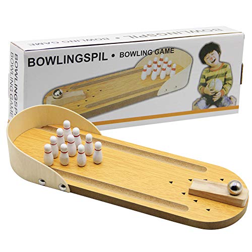 Mini Wooden Desktop Bowling Game Toy for Kids - Fun Classic Desk Game