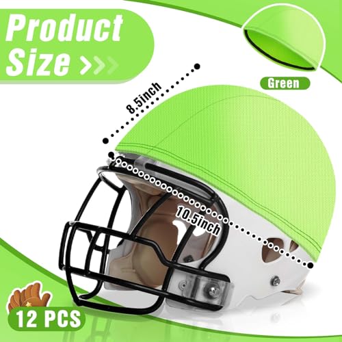 Ramede 12 Pcs Football Helmet Scrimmage Covers - Green, Regular Style