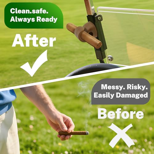 Magnetic Cigar Holder for Golf Cart - Adjustable Silicone Design