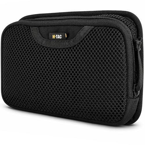 M-Tac Black Mesh Organizer Pouch with Hook & Loop for EDC & Tactical Gear