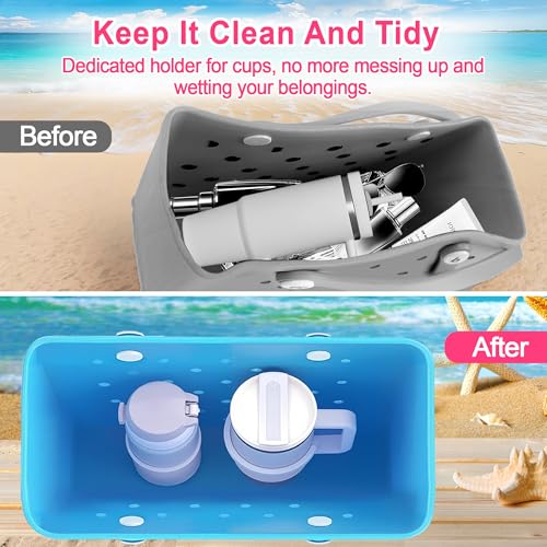 Beach Bag Cup Holder for 30oz-40oz Tumblers - White