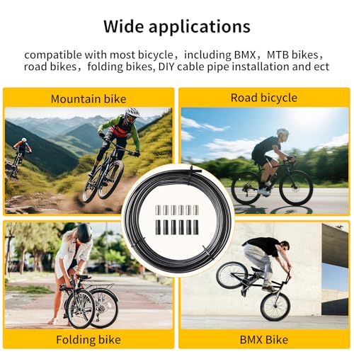 Universal 5mm Lined Bicycle Brake Cable Housing - 3m with Caps