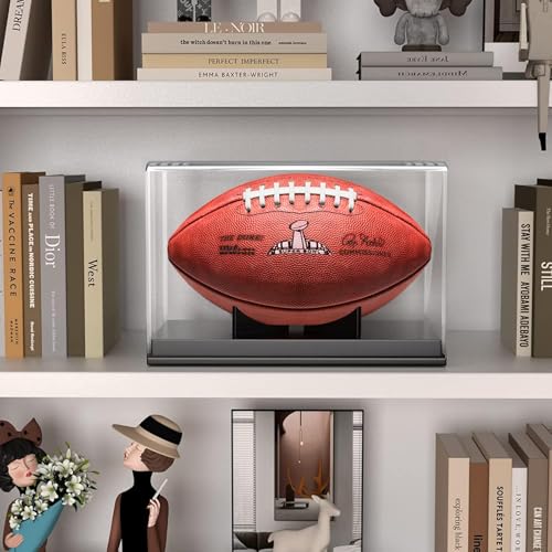 Acrylic Football Display Case with Removable Stand - No Assembly Required