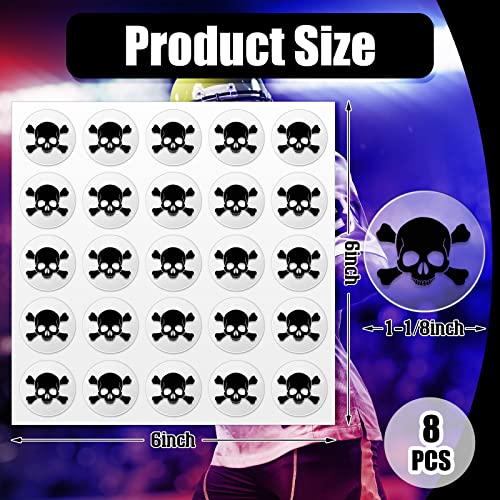 Football Helmet Stickers - 200 Pcs Clear Black Decals, 1-1/8"