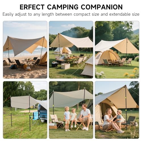 SANLIKE Telescopic Tarp Poles 37-97in Adjustable Canopy 2-Pack