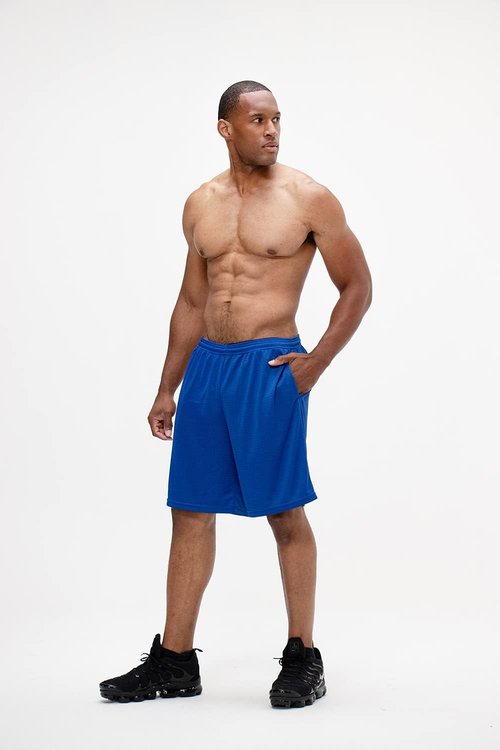 DEVOPS Men's 10-Inch Loose-Fit Workout Gym Shorts - Comfortable with Pockets