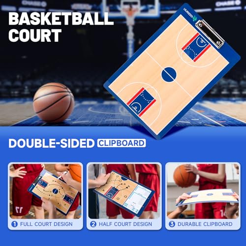 Basketball Coaches Clipboard - Double-Sided Dry Erase Board