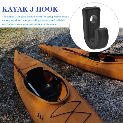 10 PCS Kayak J Hooks with Screws - Nylon Lashing Hooks for Canoes & Boats