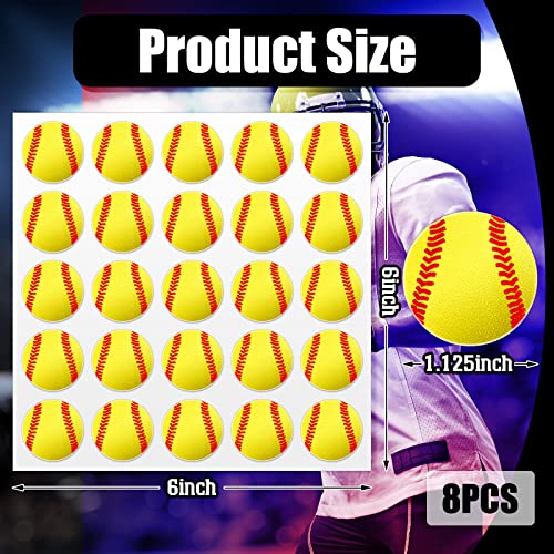 Baseball & Softball Helmet Decals 200 Pcs Yellow for Softball & Baseball - Easy Stick Removable
