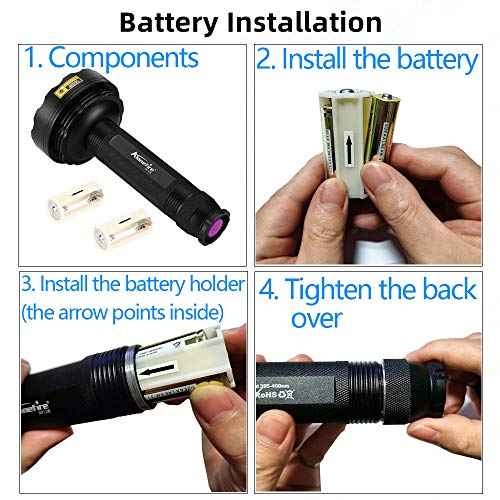 Alonefire SV128 395nm UV Flashlight 128 LEDs Woods Lamp Ultraviolet Black Light for Pet Urine Detection, Scorpion Detection, Dry Stain, Bedroom, Fishing with UV Protective Glasses, 6PCS AA Battery