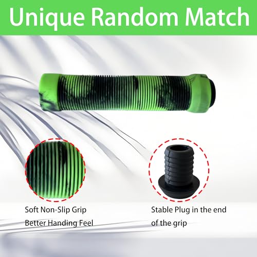 Non-Slip Rubber Bike Handlebar Grips - Green, Soft Cycling Covers